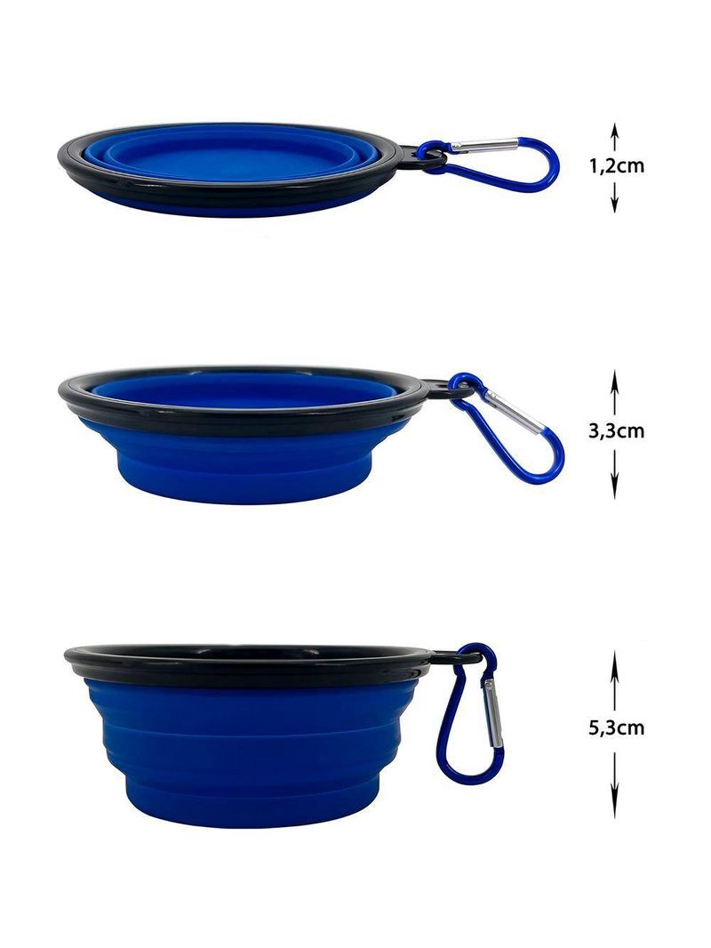 Comedouro Bebedouro Dobrável Com Gancho Portátil Pet - Portátil, Prático E Fácil De Limpar azul