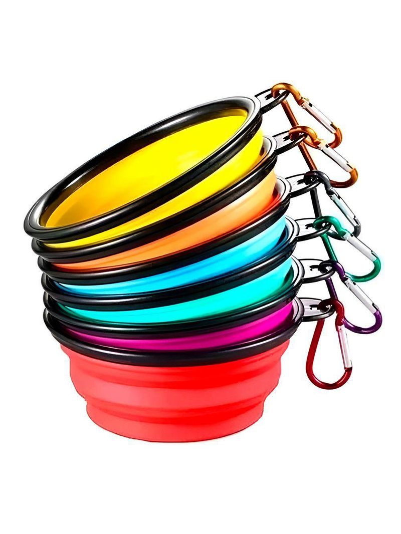 Comedouro Bebedouro Dobrável Com Gancho Portátil Pet - Portátil, Prático E Fácil De Limpar azul