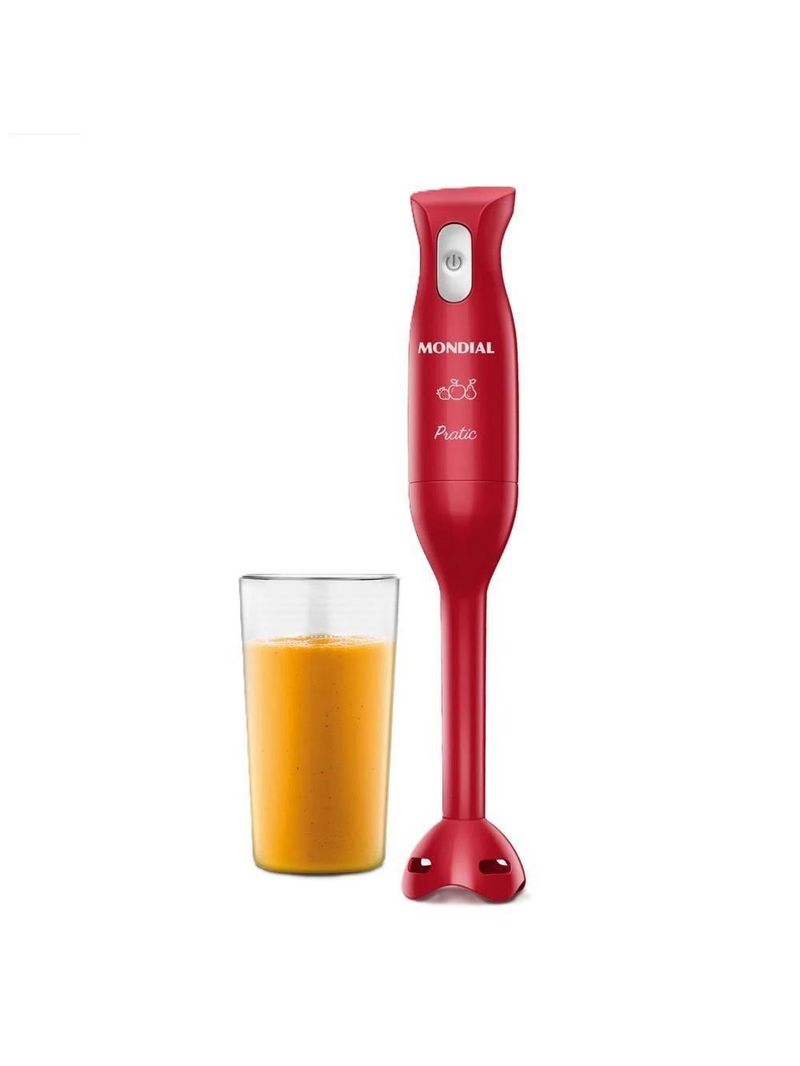 Mixer mondial pratic m-15-r 2 em 1 com copo medidor vermelho – 200 w