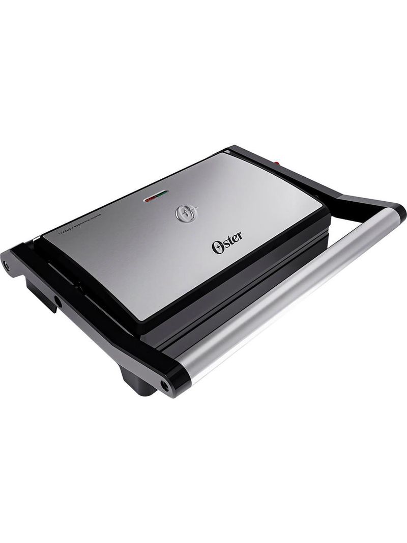 Mini grill elétrico oster ogrl230 2 em 1 com abertura 180° - inox
