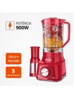 Liquidificador mondial turbo l900 vermelho 900w com 5 velocidades