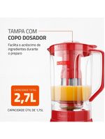 Liquidificador mondial turbo l900 vermelho 900w com 5 velocidades