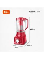 Liquidificador mondial turbo l900 vermelho 900w com 5 velocidades