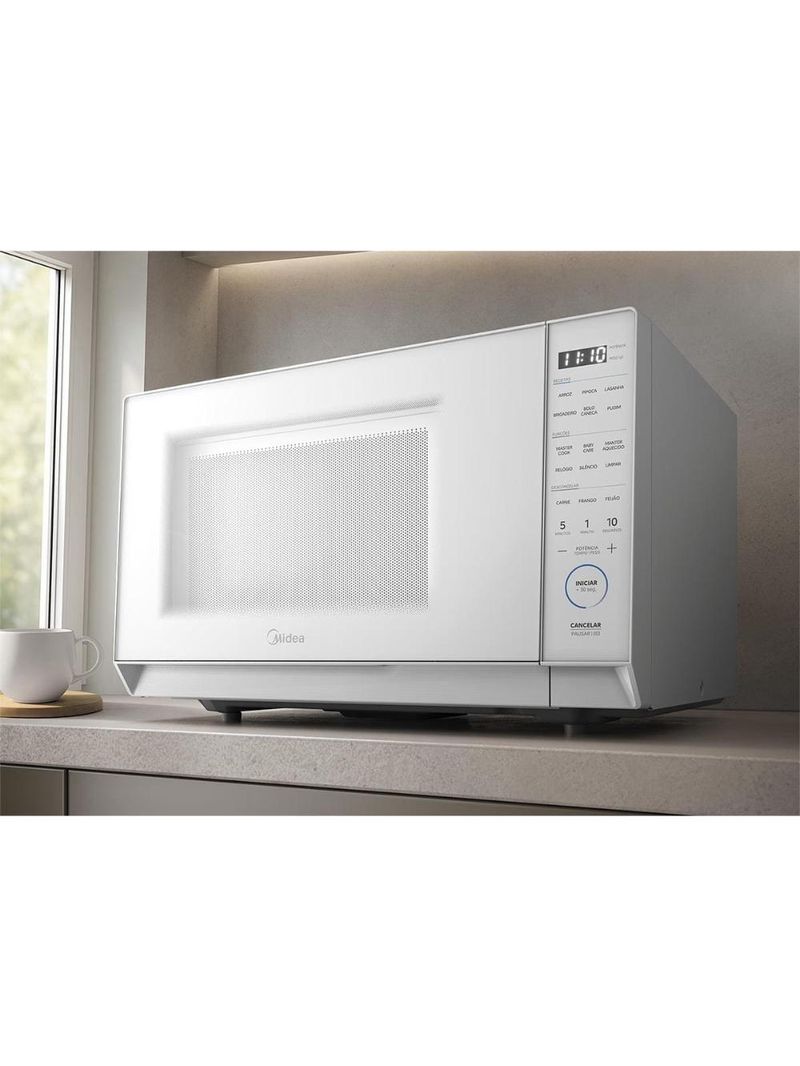 Forno micro-ondas midea mastercook mhp35b 35l masterclean 10 níveis de potência branco