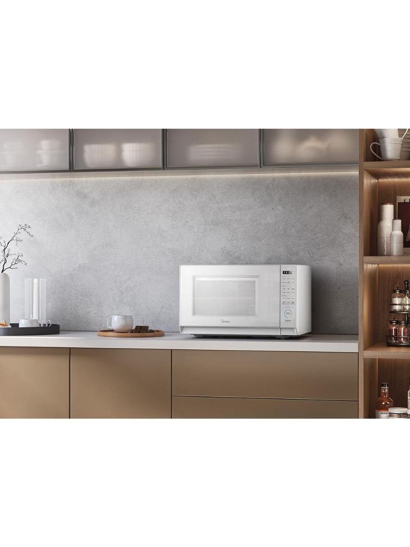 Forno micro-ondas midea mastercook mhp35b 35l masterclean 10 níveis de potência branco