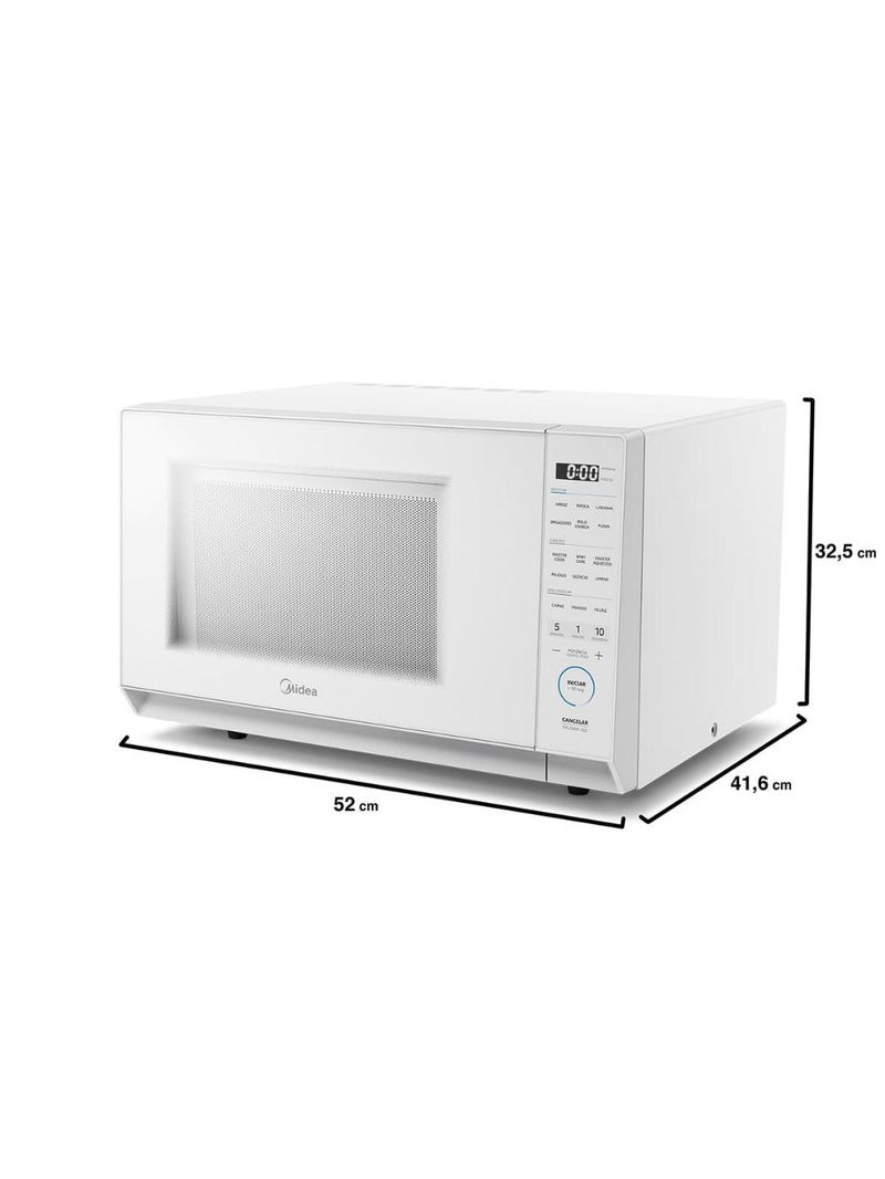Forno micro-ondas midea mastercook mhp35b 35l masterclean 10 níveis de potência branco