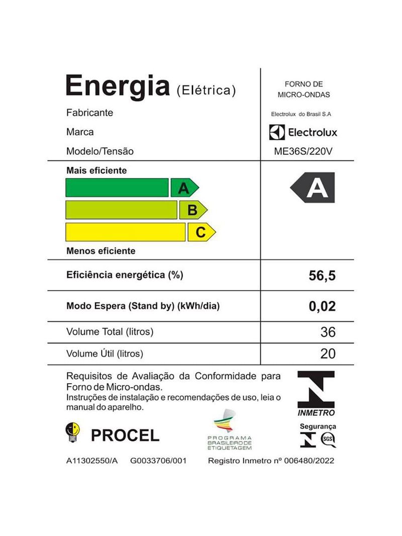 Forno de micro-ondas electrolux efficient me36s com funções fermentar e manter aquecido prata - 36l