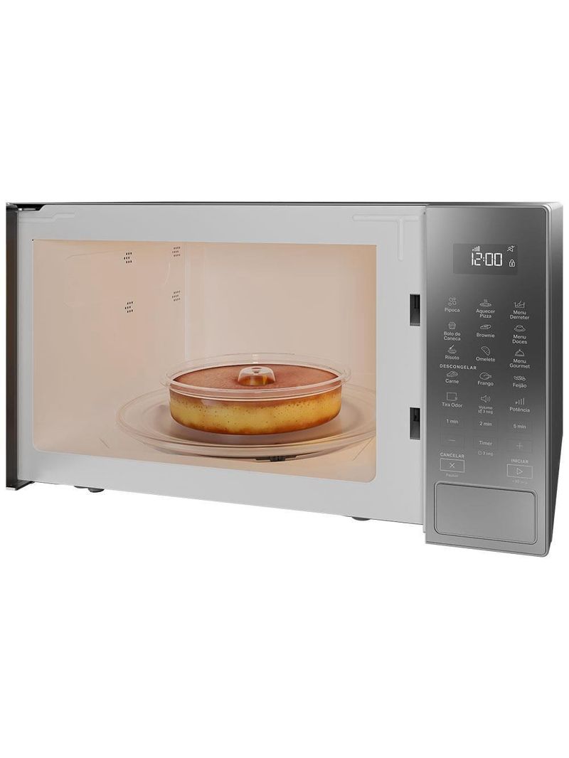 Forno de micro-ondas brastemp bms46ar alta capacidade com 18 receitas pré-programadas 32l - prata