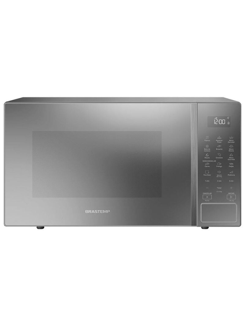 Forno de micro-ondas brastemp bms46ar alta capacidade com 18 receitas pré-programadas 32l - prata