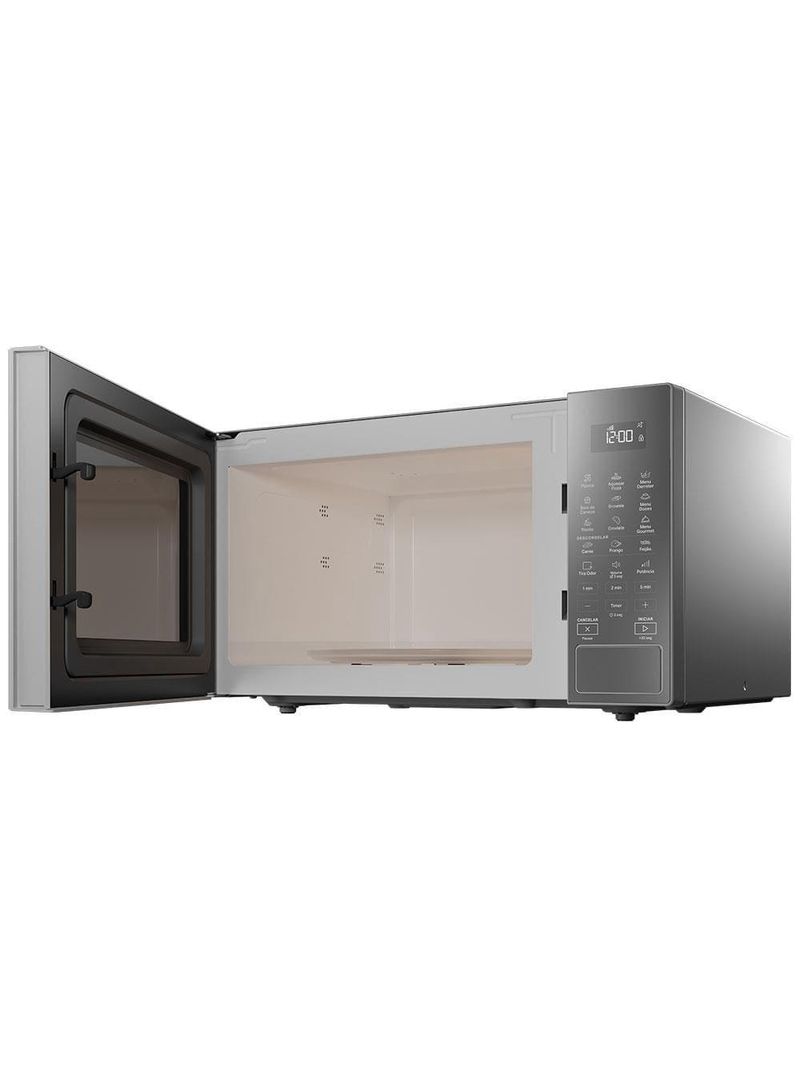 Forno de micro-ondas brastemp bms46ar alta capacidade com 18 receitas pré-programadas 32l - prata