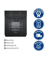 Forno De Embutir Venax á Gás 50l Totale Nero Giii Glp 220V 26019