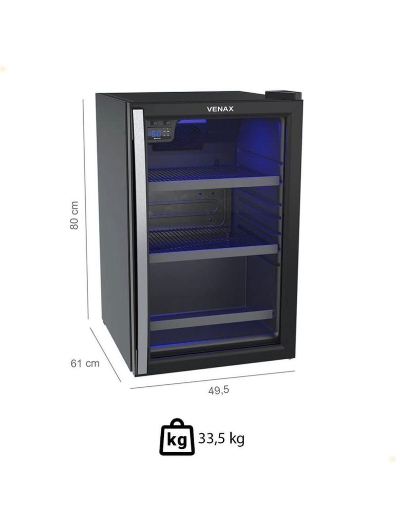 Cervejeira Venax Blue Light 102 Litros Preto Fosco 220V Expvbl102 37702