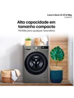 Lava e seca lg 14kg/8kg smart vc4 cv5014pc4 com inteligência artificial ai dd™ - inox