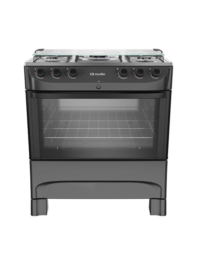 Fogao 5bcs Mesa Inox Mfi5bb Mueller Preto Bivolt