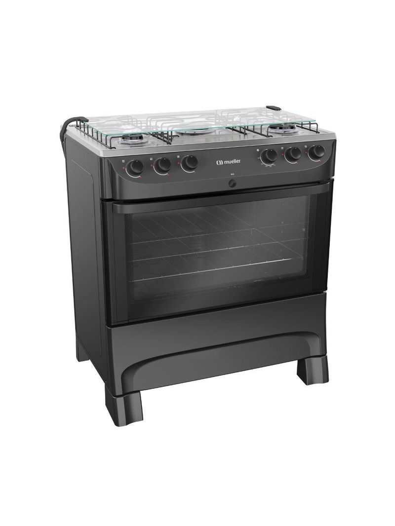 Fogao 5bcs Mesa Inox Mfi5bb Mueller Preto Bivolt