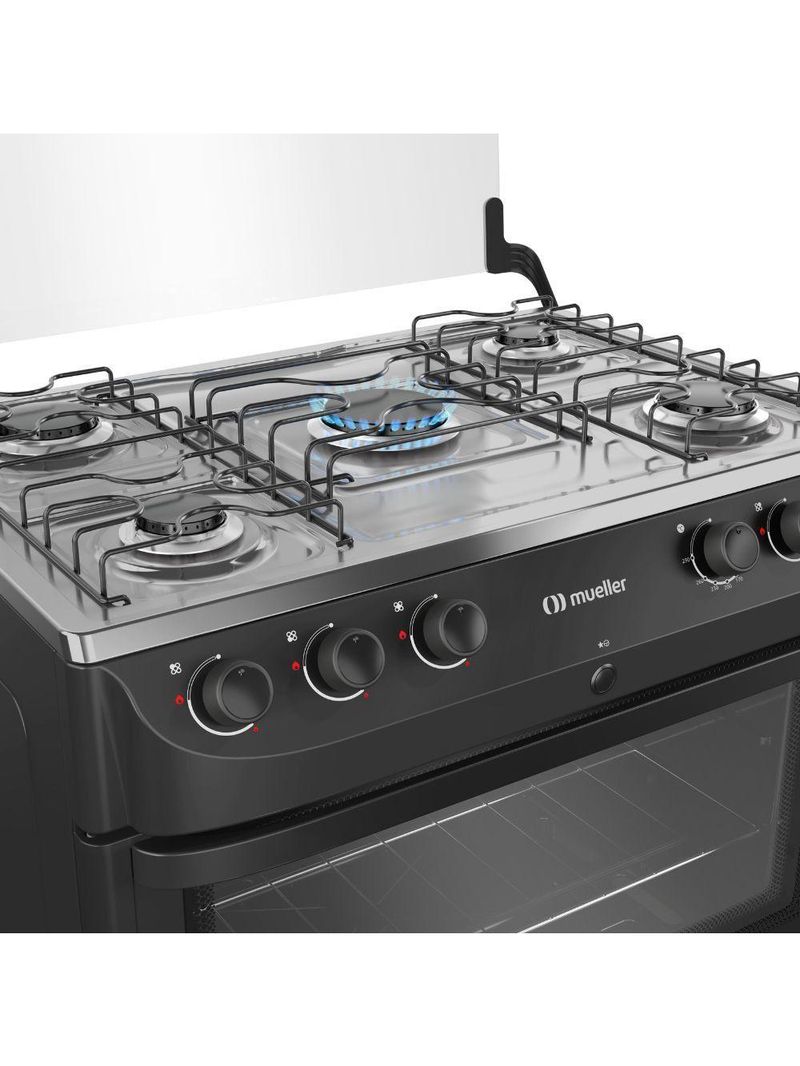Fogao 5bcs Mesa Inox Mfi5bb Mueller Preto Bivolt