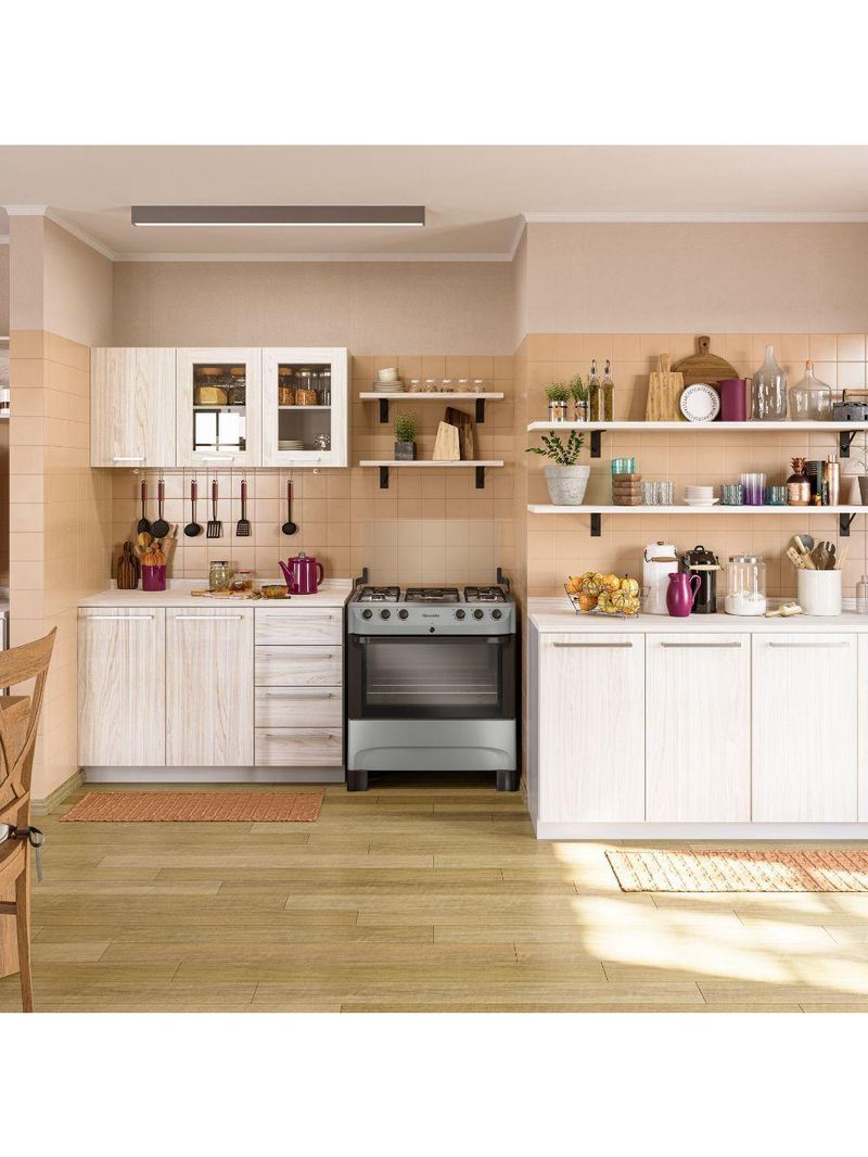 Fogao 5bcs Mesa Inox Mfi5bb Mueller Preto Bivolt