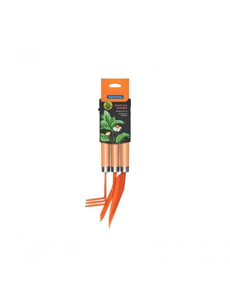 Conjunto 1 Para Jardinagem 3 Peças Laranja