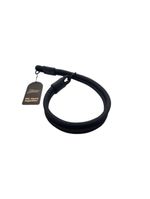 Coleira De Corda Dupla Preta 65cm Resistente Acqua Wave