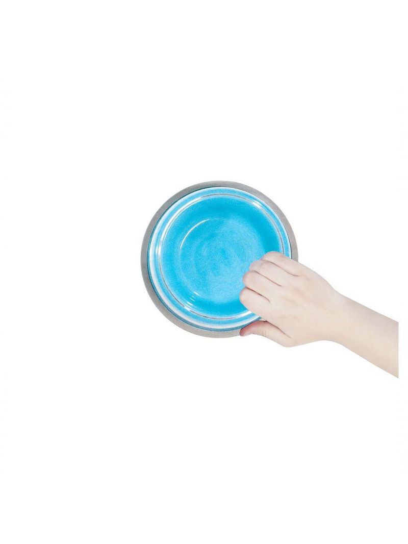Comedouro Inox Prestige Azul 450ml - Durável E Antiderrapante