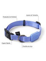 Coleira Ajustável E Guia Para Cães Violeta - G