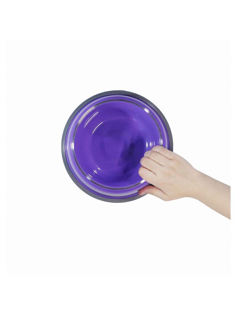 Comedouro Inox Prestige Roxo 850ml - Durável E Antiderrapante