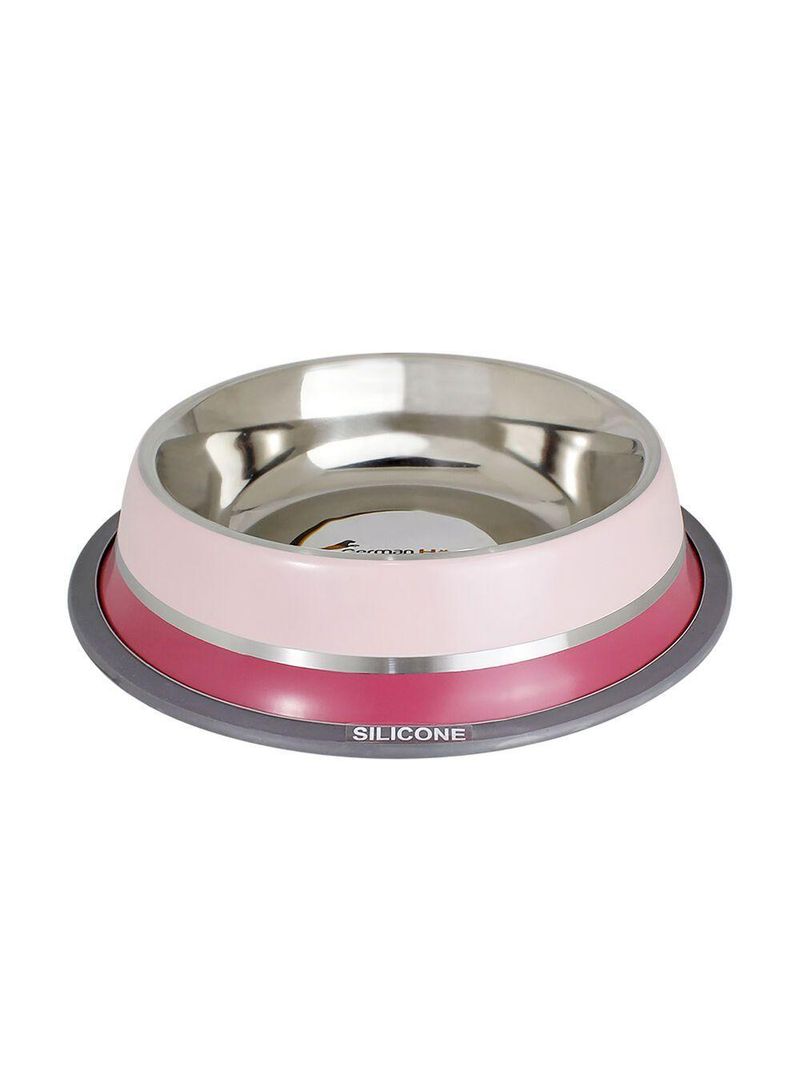 Comedouro Inox Dual Rosa G 850ml Para Pets - Germanhart