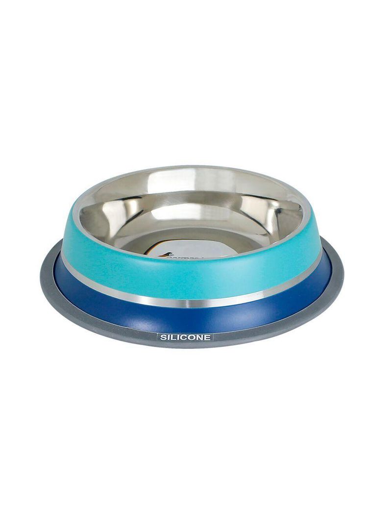 Comedouro Inox Dual Azul G 850ml Para Pets - Germanhart