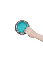Comedouro Inox Premium Azul 210ml Com Base De Silicone Cães E Gatos