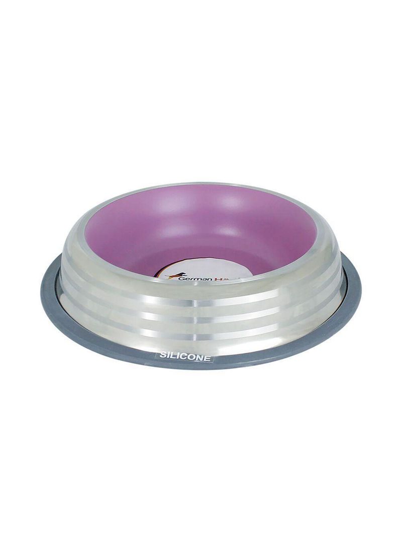 Comedouro Inox Premium Rosa 450ml - Antiderrapante, Durável E Fácil De Limpar