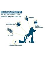 Coleira Antipulgas Para Cães Ajustável 63cm Cinza óleo Essencial Pulgas E Carrapatos