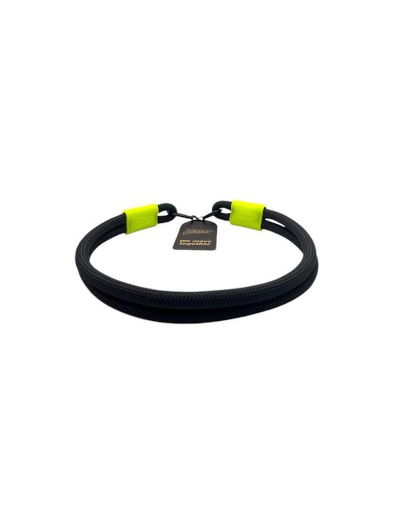 Coleira De Corda Dupla Preta Com Verde 65cm Resistente Acqua Wave