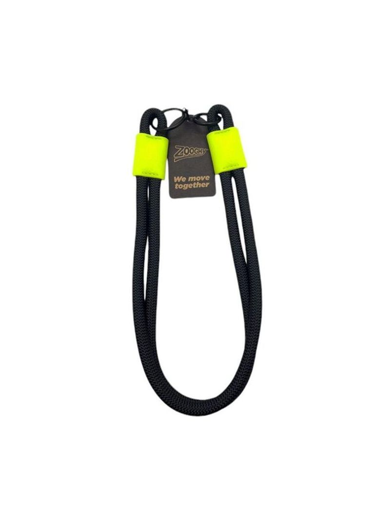 Coleira De Corda Dupla Preta Com Verde 65cm Resistente Acqua Wave