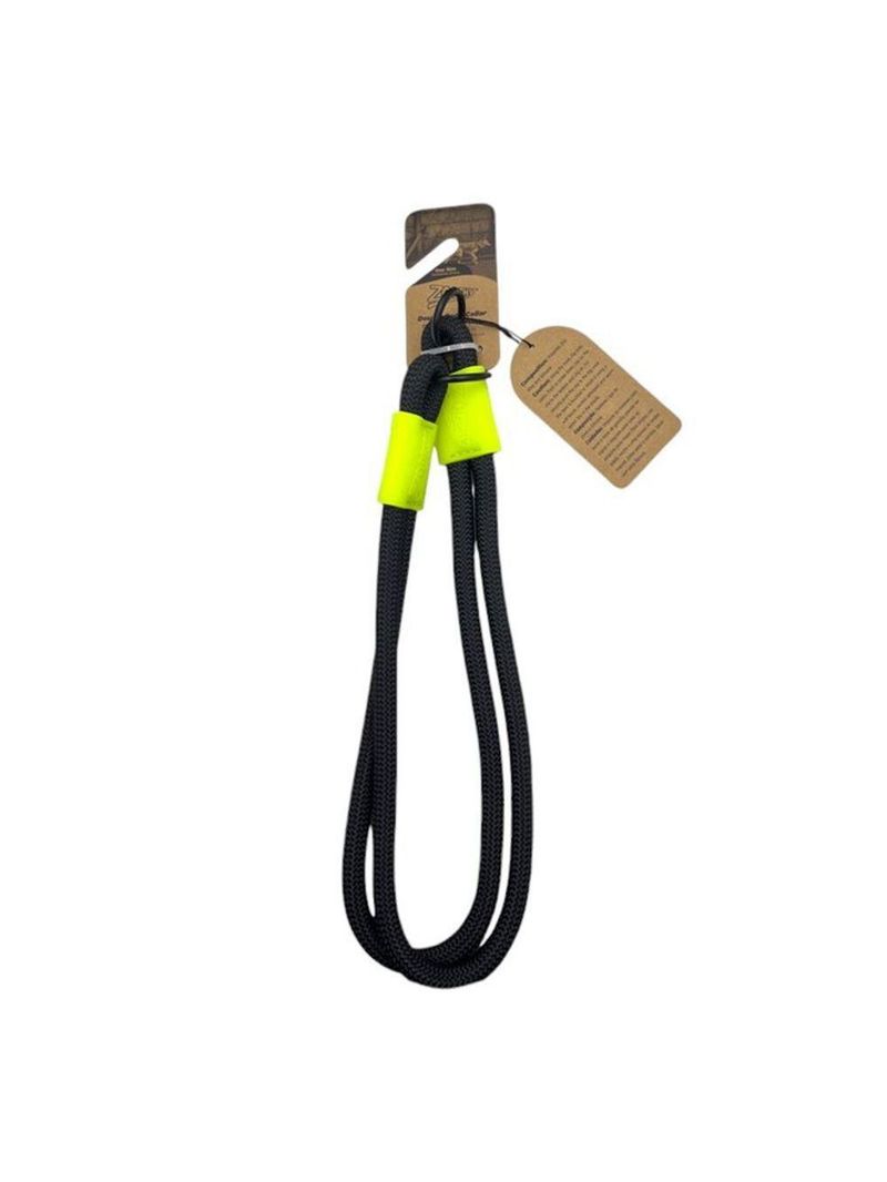 Coleira De Corda Dupla Preta Com Verde 65cm Resistente Acqua Wave
