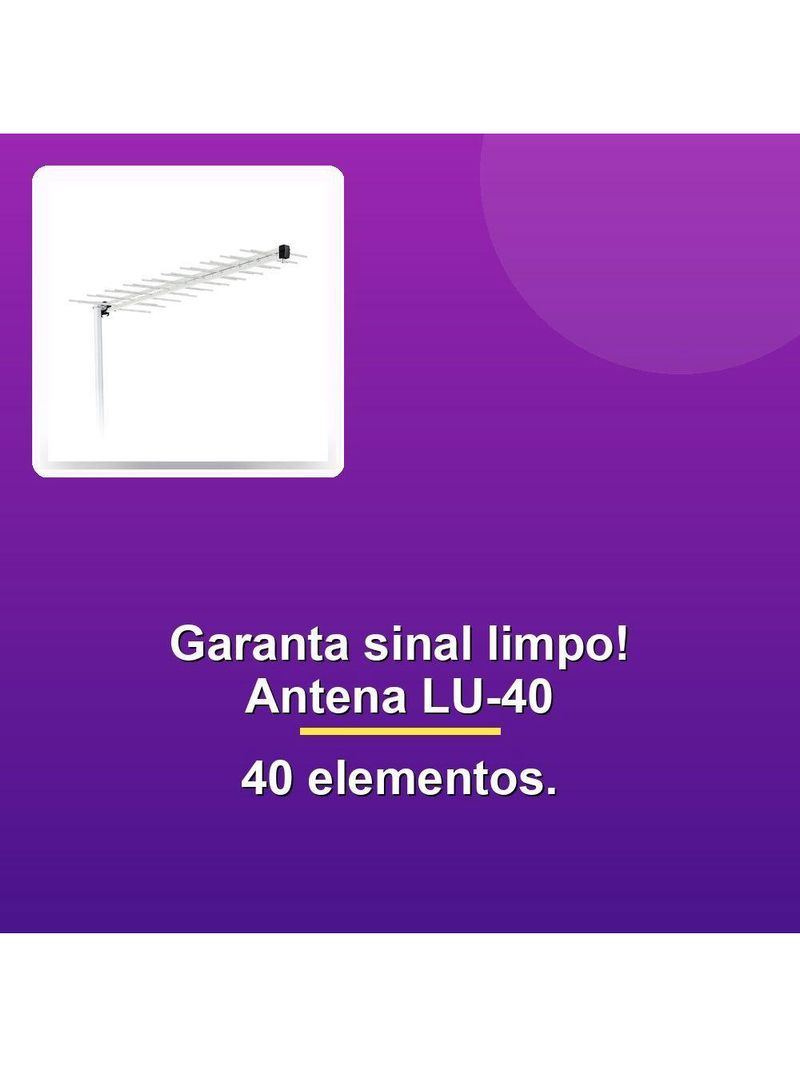 Antena Externa Log Para Tv Aquário Lu-40 40 Elementos