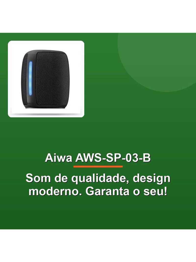 Caixa De Som Aiwa Mini Speaker Aws-sp-03-b Bivolt Preta