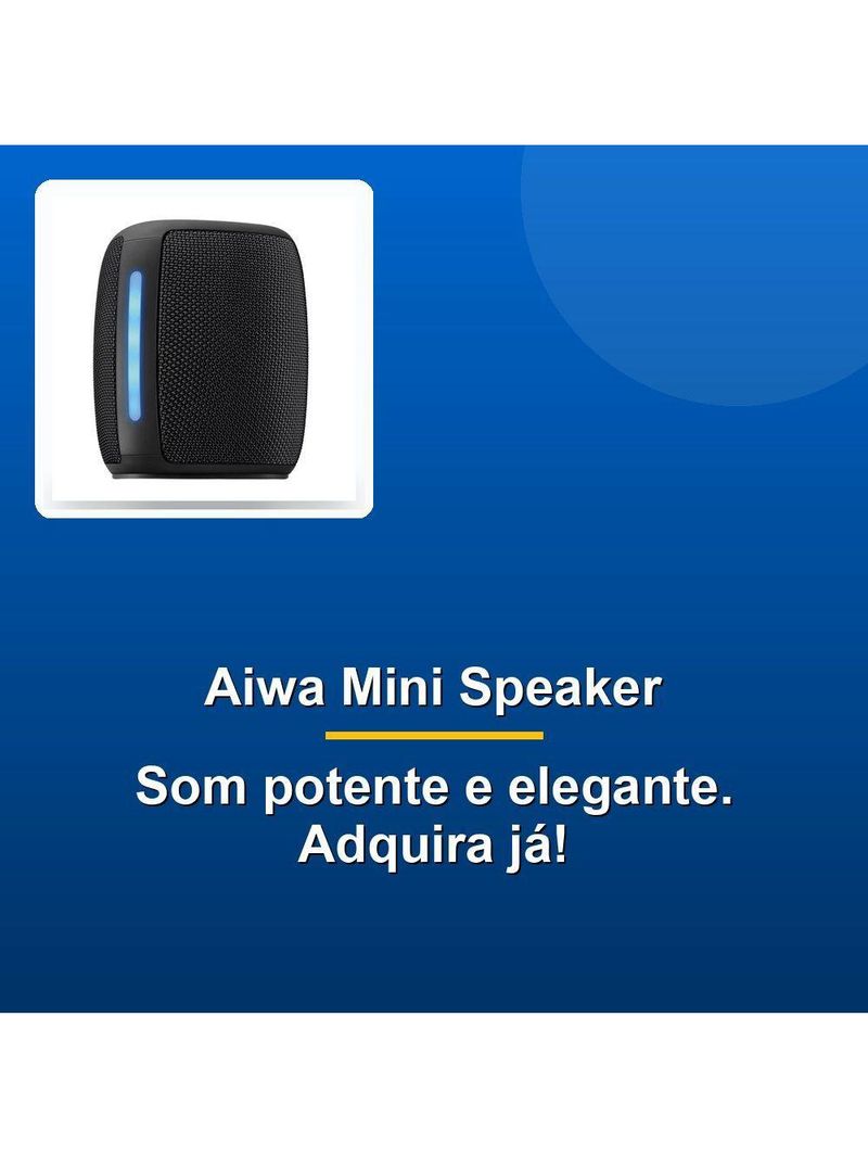 Caixa De Som Aiwa Mini Speaker Aws-sp-03-b Bivolt Preta