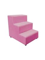 Escada Escadinha Pet Cachorro 3 Degraus Rampa Suede Dog Rosa