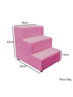 Escada Escadinha Petcachorro 3 Degraus Rampa Dog Suede Rosa