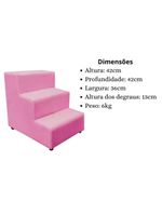 Escada Escadinha Petcachorro 3 Degraus Rampa Dog Suede Rosa