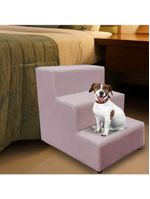 Escada Escadinha Pet Cachorro 3 Degraus Rampa Suede Dog rosê