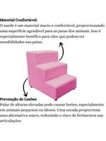 Escada Escadinha Petcachorro 3 Degraus Rampa Dog Suede Rosa