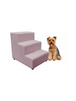 Escada Escadinha Pet Cachorro 3 Degraus Rampa Suede Dog rosê