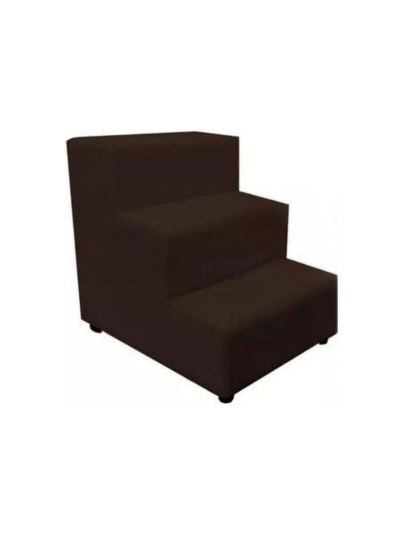 Escada Escadinha Pet Cachorro 3 Degraus Rampa Suede Dog Marrom