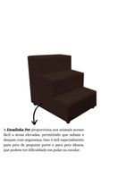 Escada Escadinha Pet Cachorro 3 Degraus Rampa Suede Dog Marrom