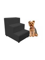 Escada Escadinha Pet Cachorro 3 Degraus Rampa Suede Dog Cinza