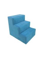 Escada Escadinha Pet Cachorro 3 Degraus Rampa Suede Dog Azul Turquesa