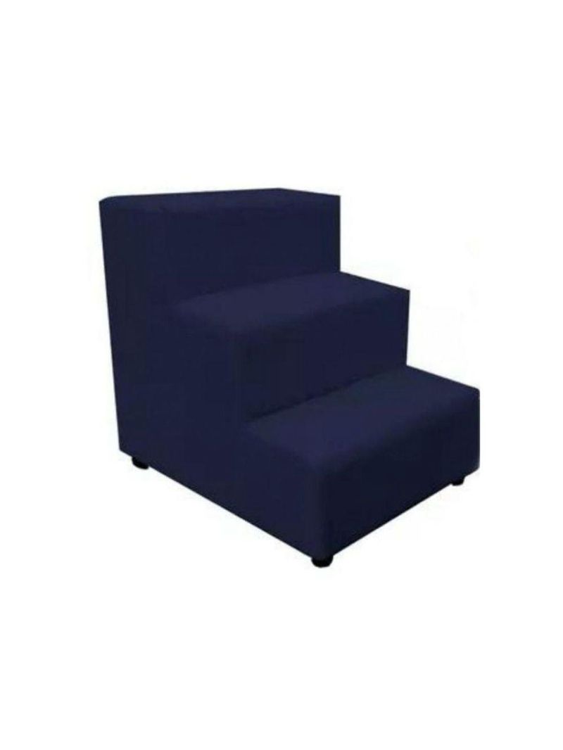 Escada Escadinha Pet Cachorro 3 Degraus Rampa Suede Dog Azul Marinho