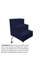 Escada Escadinha Pet Cachorro 3 Degraus Rampa Suede Dog Azul Marinho