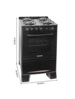 Fogão 4 Bocas Suggar Automático Mesa De Vidro Cook Glass Preto Bivolt